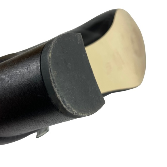 Calla Reptile Snakeskin Soft Leather Black White Point Toe Maryjane Block Heels - Picture 11 of 15